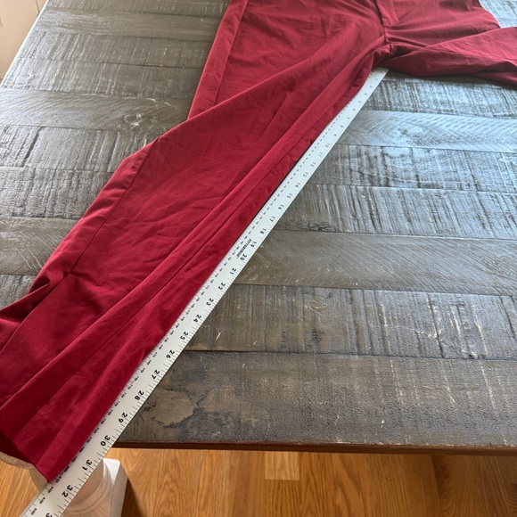 Zara High Waisted Straight Leg Side Slits Dress Pant NWT Size XXL Red Burgundy - Picture 4 of 15